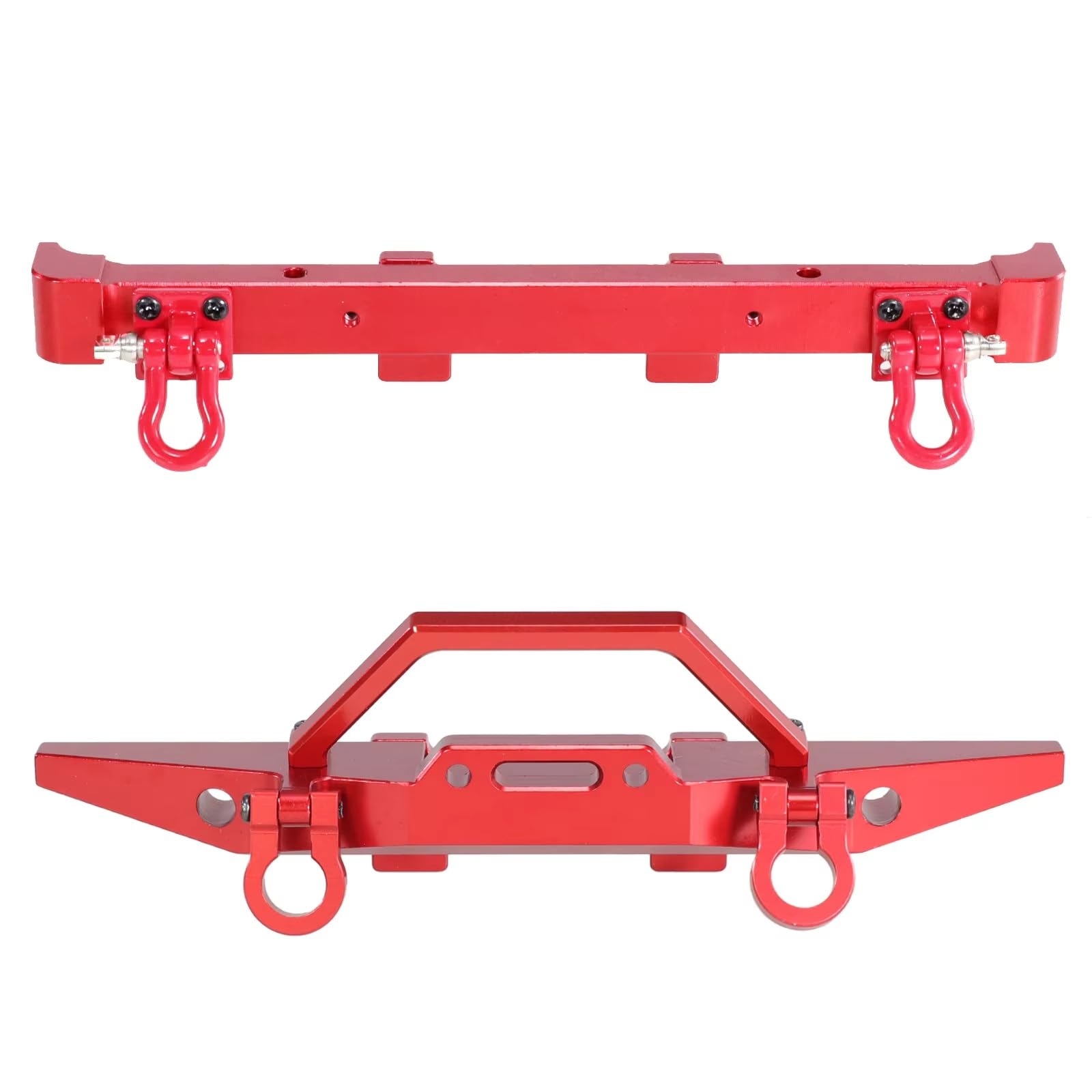 JYYTERD RC Teile Kompatibel Mit MN Für MN128 Für Wrangler 1/12 RC-Auto-Upgrade-Teile Zubehör Aluminiumlegierung Vorder- Und Hinterstoßstangen Und Stoßfänger(Red) von hjuink