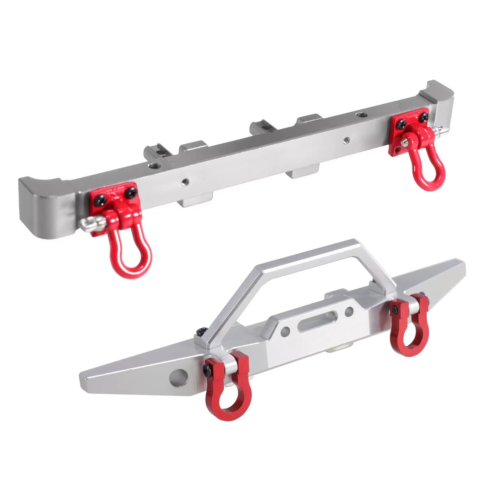 JYYTERD RC Teile Kompatibel Mit MN Für MN128 Für Wrangler 1/12 RC-Auto-Upgrade-Teile Zubehör Aluminiumlegierung Vorder- Und Hinterstoßstangen Und Stoßfänger(Silver) von hjuink