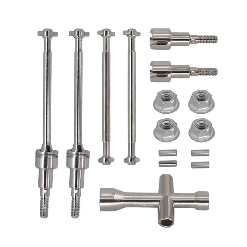 JYYTERD RC Teile Kompatibel Mit SCY 16101 16102 16103 16201 Pro 1/16 Bürstenlosen RC Auto Teile Metall CVD Vorne Und Hinten Antriebswelle Und Hülse von hjuink
