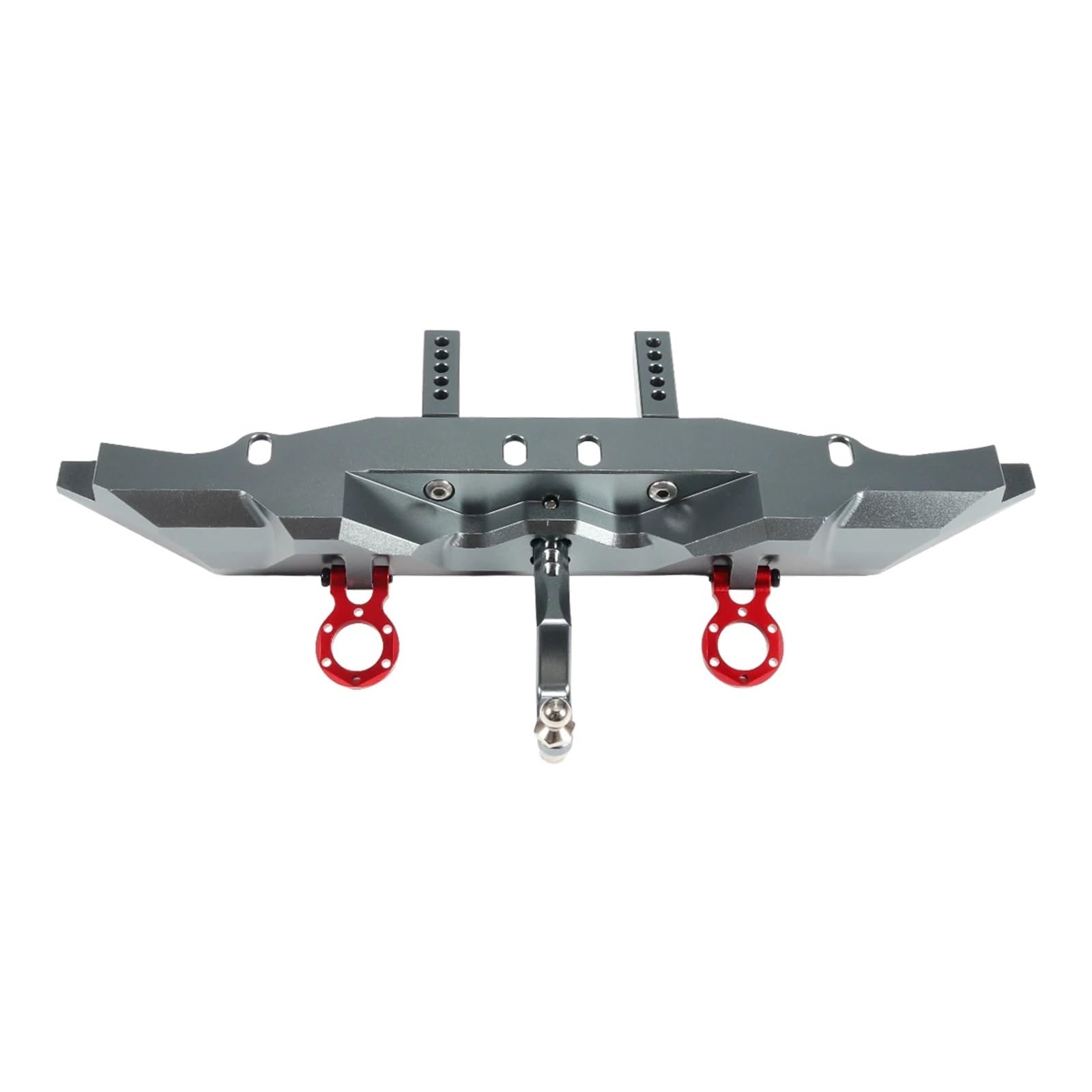 JYYTERD RC Teile Kompatibel Mit TRX4 Für Defender 1/10 RC Für Rock Crawler Cars, Upgrade-Teile Für Chassis, Aluminium-Heckstoßstange Mit Anhängerkupplung(Gray) von hjuink