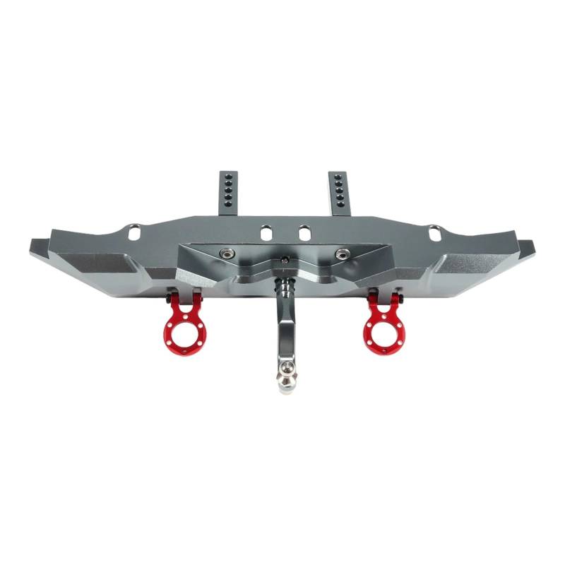 JYYTERD RC Teile Kompatibel Mit TRX4 Für Defender 1/10 RC Für Rock Crawler Cars, Upgrade-Teile Für Chassis, Aluminium-Heckstoßstange Mit Anhängerkupplung(Gray) von hjuink