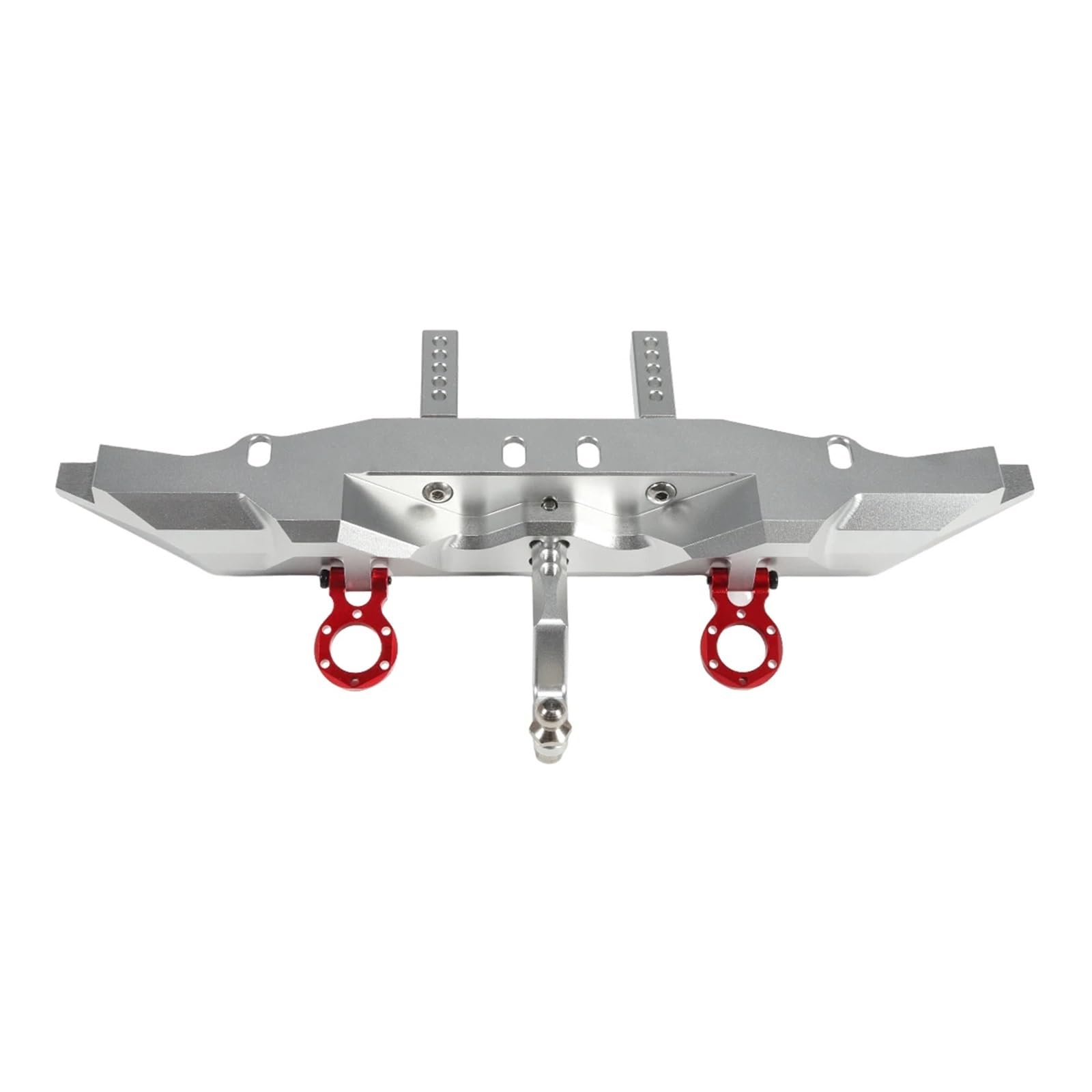 JYYTERD RC Teile Kompatibel Mit TRX4 Für Defender 1/10 RC Für Rock Crawler Cars, Upgrade-Teile Für Chassis, Aluminium-Heckstoßstange Mit Anhängerkupplung(Silver) von hjuink