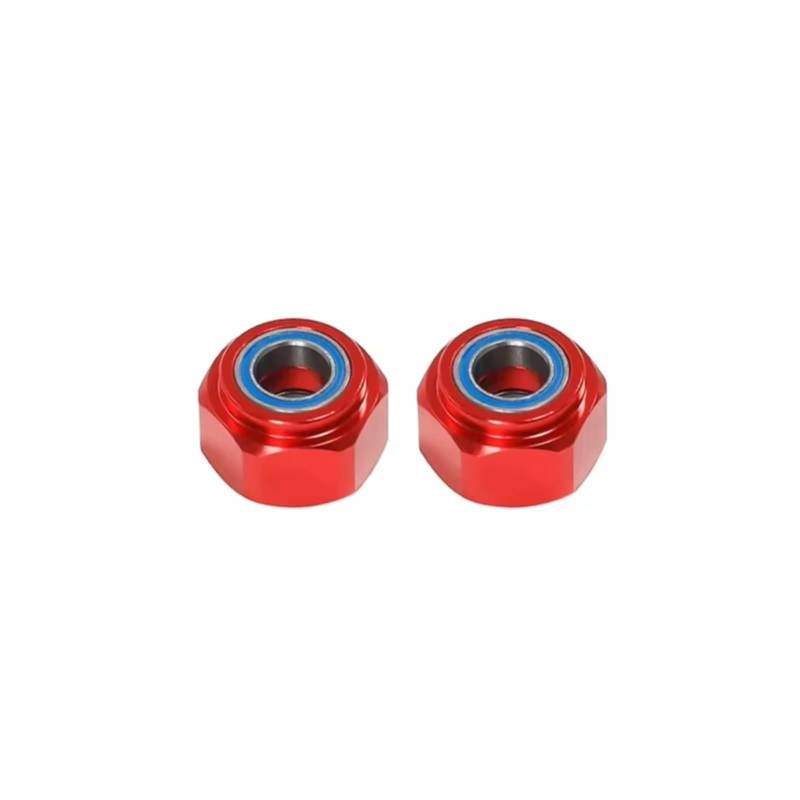 JYYTERD RC Teile Kompatibel Mit Tamiya DT03 DT-03 1/10 RC-Auto-Upgrade-Teile Zubehör 2 Stück Metall Vorne 12 Mm Rad-Sechskantverbinder(Red) von hjuink