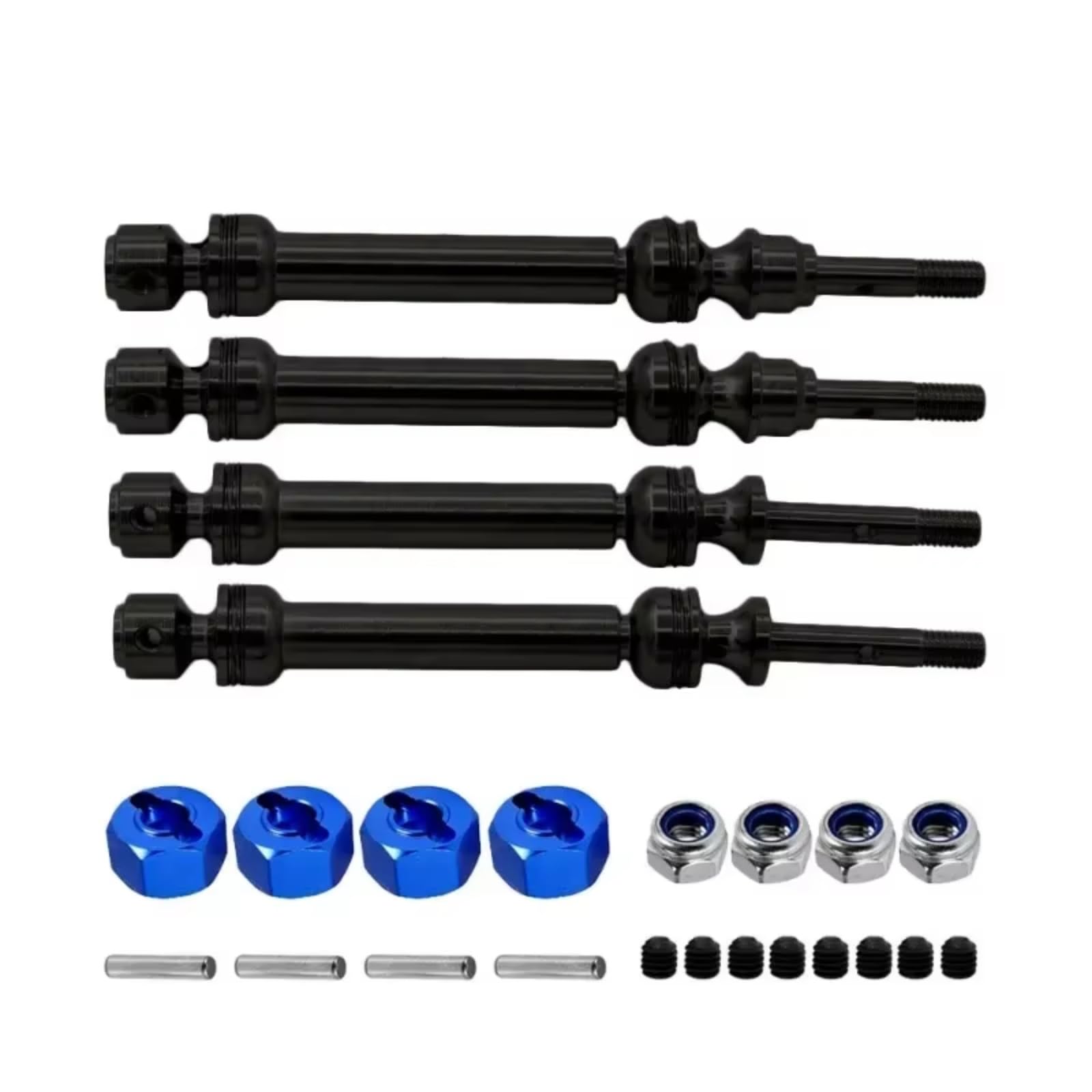 JYYTERD RC Teile Kompatibel Mit Trxs Für Slash 2WD 4X4 Für Rustler 1/10 RC-Auto-Upgrade-Teile, Vorderachswelle Und Hintere Antriebswelle Aus Edelstahl(Black) von hjuink