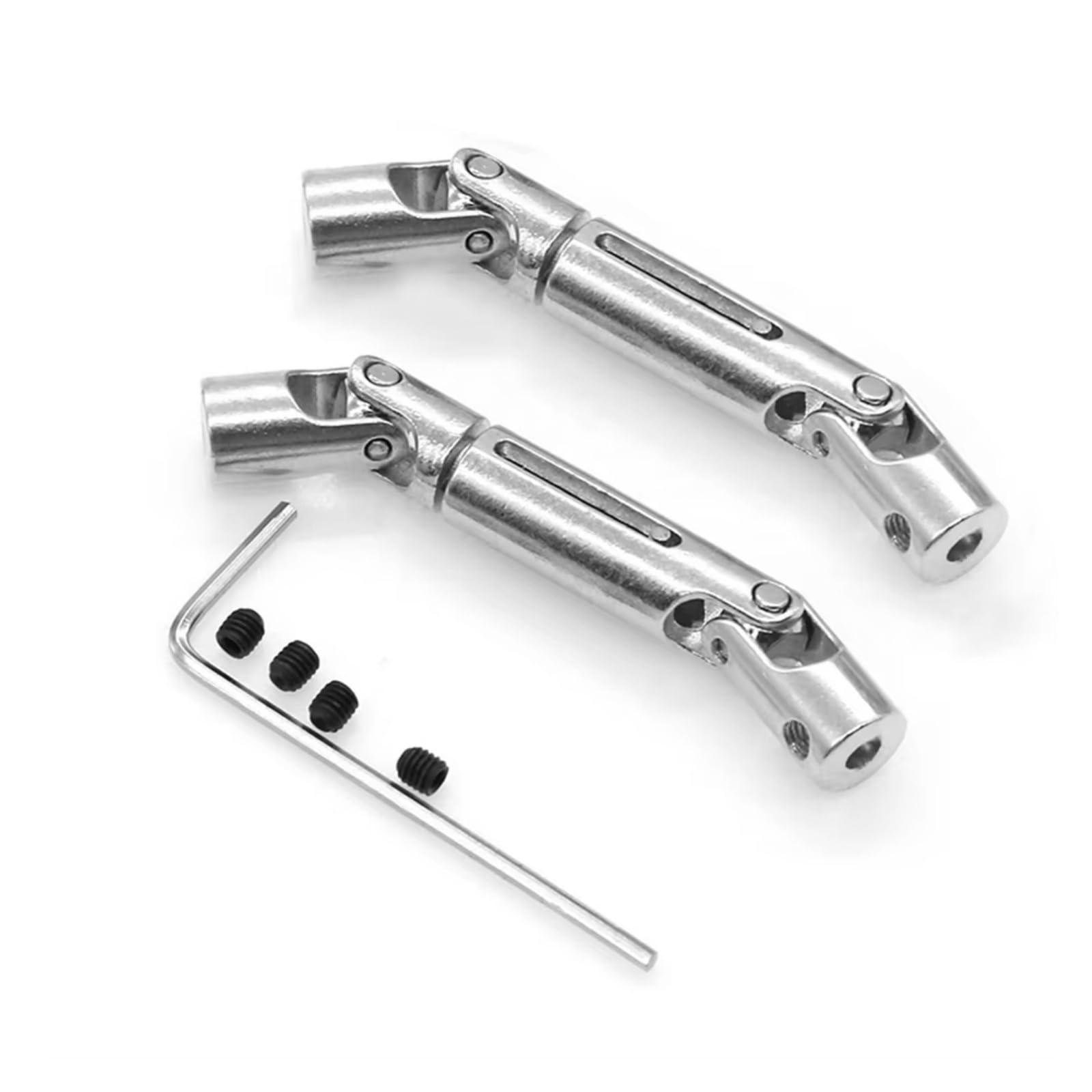 JYYTERD RC Teile Kompatibel Mit WPL C14 C24 Für MN D90 MN90 Für MN98 Für MN99S RC-Auto-Upgrades Teile Zubehör 2 Stück Metall-Antriebswelle Antriebswelle(Silver) von hjuink