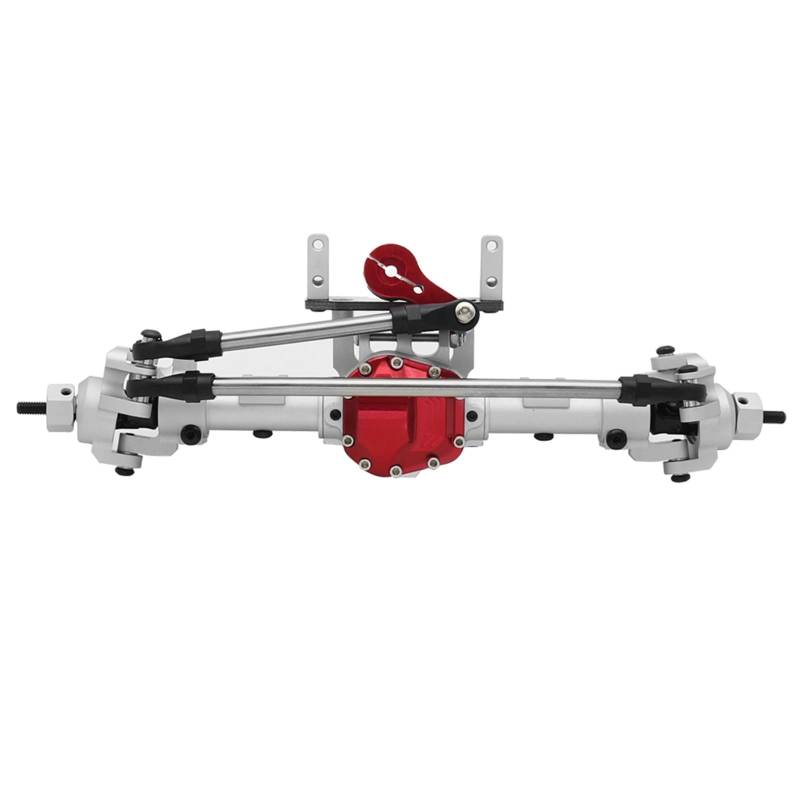 JYYTERD RC Vorder Hinter Achse Kompatibel Mit Axial AR44 90047 90046 AX90060 Für Builders 1/10 RC Crawler Upgrade Kit Aluminiumlegierung CNC Vorder-/Hinterachse Set 30T/8T(Silver,Front) von hjuink