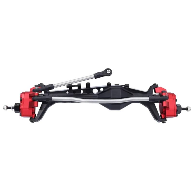 JYYTERD RC Vorder Hinter Achse Kompatibel Mit Axial Für Capra 1.9 Für UTB AXI03004 AXI03000T1 T2 RC-Autoteile, CNC-gefräste Aluminium-integrierte Vorder- Und Hinterachse(Red,Front) von hjuink