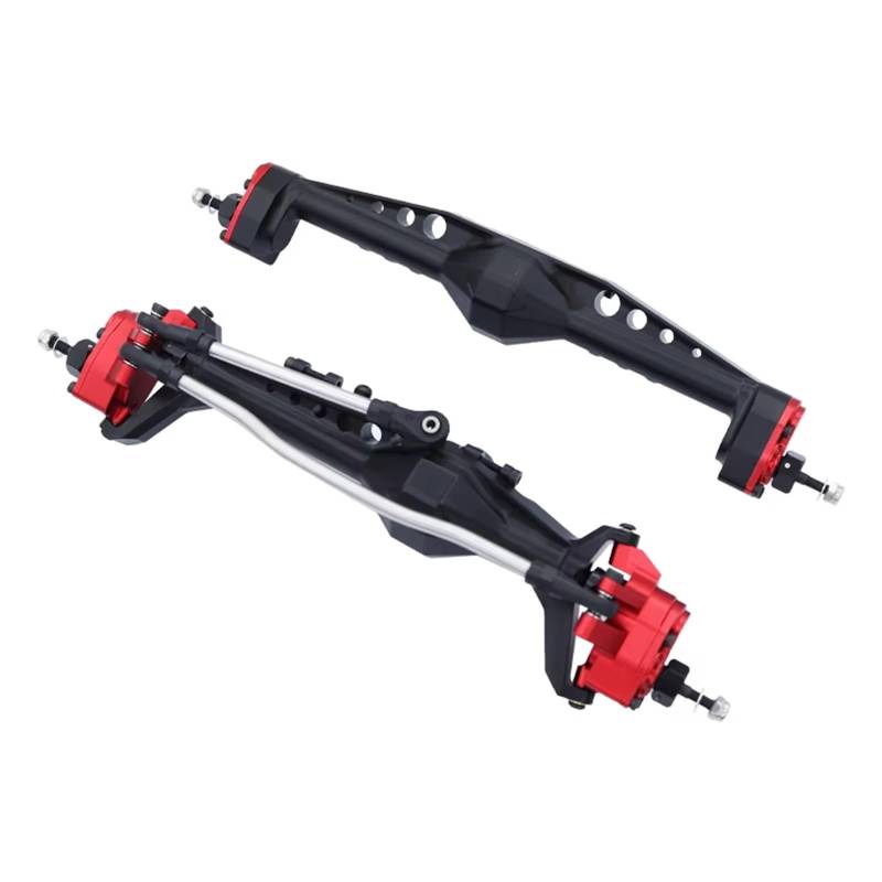 JYYTERD RC Vorder Hinter Achse Kompatibel Mit Axial Für Capra 1.9 Für UTB AXI03004 AXI03000T1 T2 RC-Autoteile, CNC-gefräste Aluminium-integrierte Vorder- Und Hinterachse(Red,Front and Rear) von hjuink