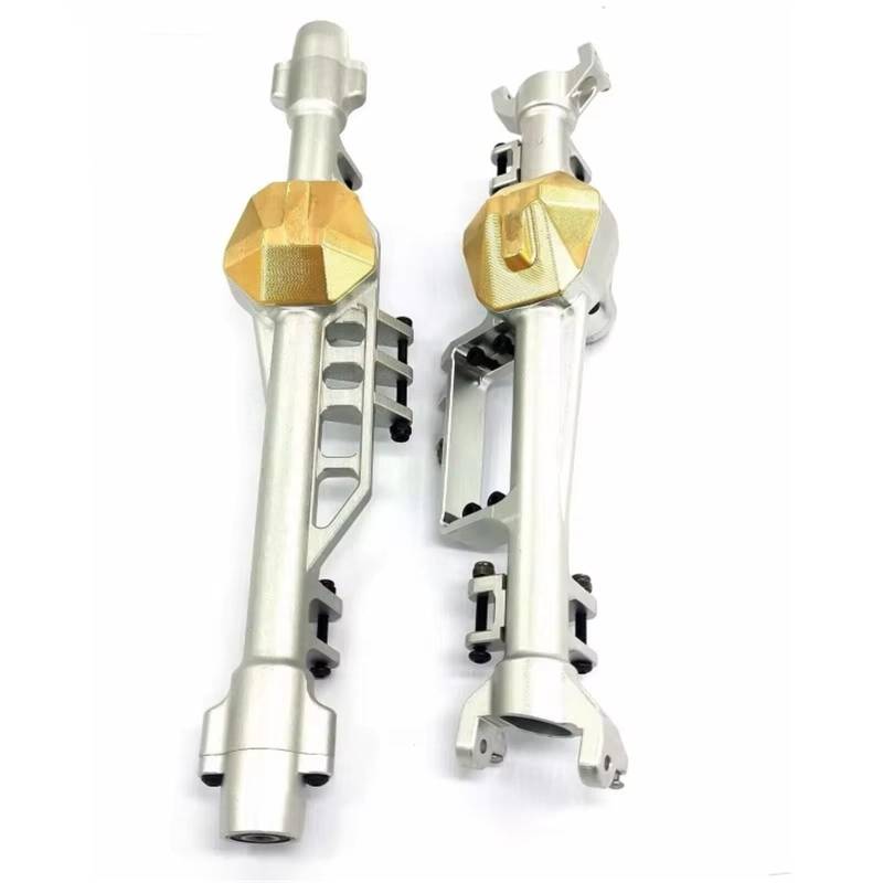 JYYTERD RC Vorder Hinter Achse Kompatibel Mit Axial Für Ryft RBX10 1/10 RC-Auto-Upgrade-Teile, Aluminium-Vorder-/Hinterachsgehäuse Und Messing-Diff-Abdeckungszubehör von hjuink