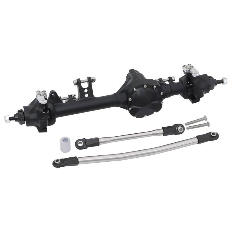 JYYTERD RC Vorder Hinter Achse Kompatibel Mit Axial Für SCX10 II VS4-10 1/10 RC Crawler Car Für Chassis-Upgrade-Teile CNC-Aluminium Vorne Hinten Gerade Achse(Black,Front) von hjuink