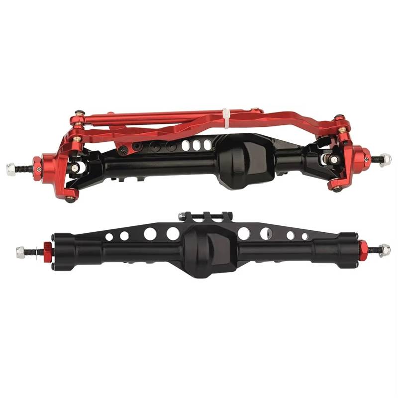 JYYTERD RC Vorder Hinter Achse Kompatibel Mit Axial Für SCX10 III 1/10 RC Crawler Autoteile Upgrade-Achsen 2-teiliges Aluminium-Vorder- Und Hinterachsen-Set(Red) von hjuink