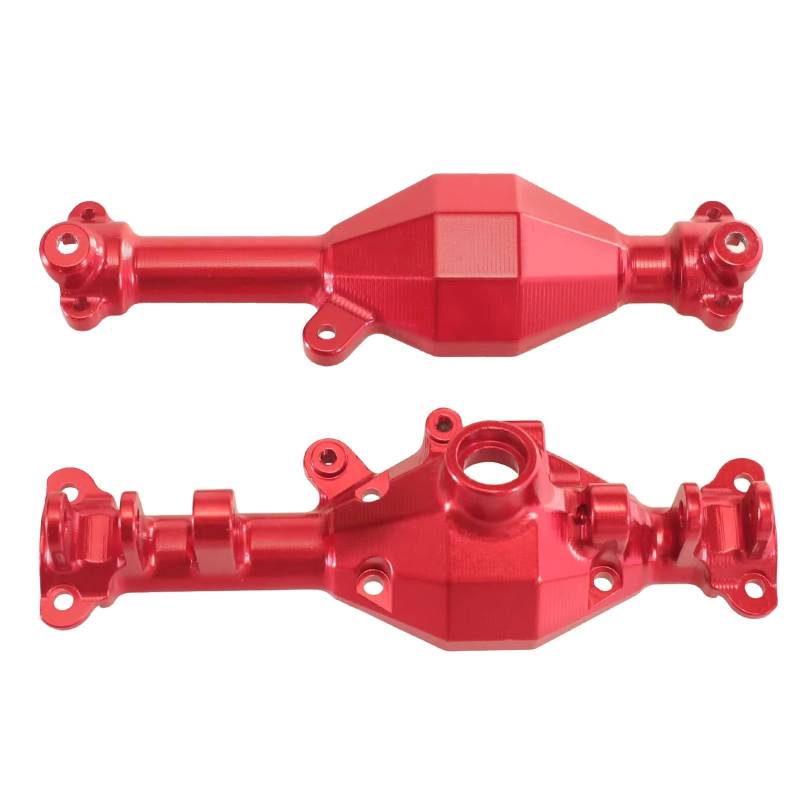 JYYTERD RC Vorder Hinter Achse Kompatibel Mit MJX Für Hyper GO H12Y H12Y + Fernbedienung Auto Ersatzteile Metall Vorderachse Shell Und Hinterachse Gehäuse(Red,Front) von hjuink