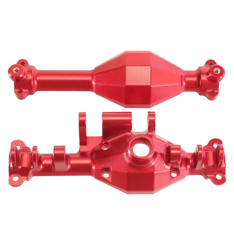 JYYTERD RC Vorder Hinter Achse Kompatibel Mit MJX Für Hyper GO H12Y H12Y + Fernbedienung Auto Ersatzteile Metall Vorderachse Shell Und Hinterachse Gehäuse(Red,Rear) von hjuink