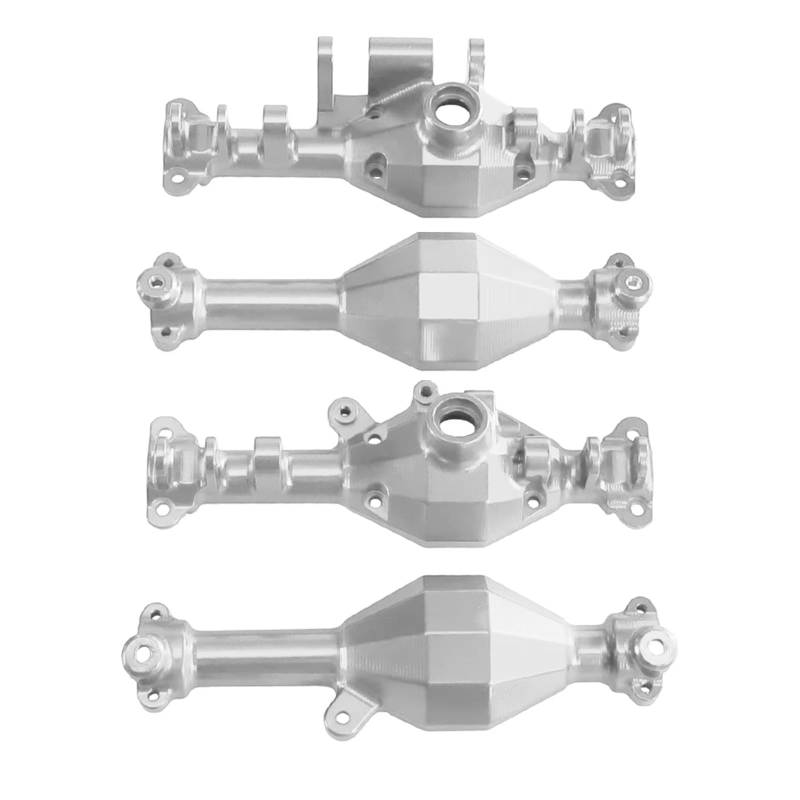 JYYTERD RC Vorder Hinter Achse Kompatibel Mit MJX Für Hyper GO H12Y H12Y + Fernbedienung Auto Ersatzteile Metall Vorderachse Shell Und Hinterachse Gehäuse(Silver,Front and Rear) von hjuink