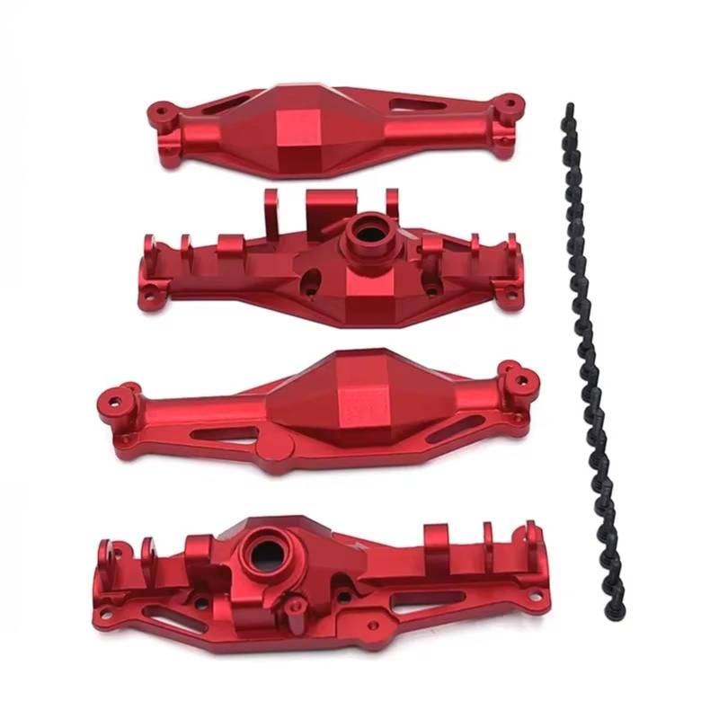 JYYTERD RC Vorder Hinter Achse Kompatibel Mit MJX H12Y H12Y+ 1/12 Fernbedienung Auto Ersatzteile Zubehör Metall Upgrade Vorderachse Hinterachse Gehäuse(Red,Front and Rear) von hjuink