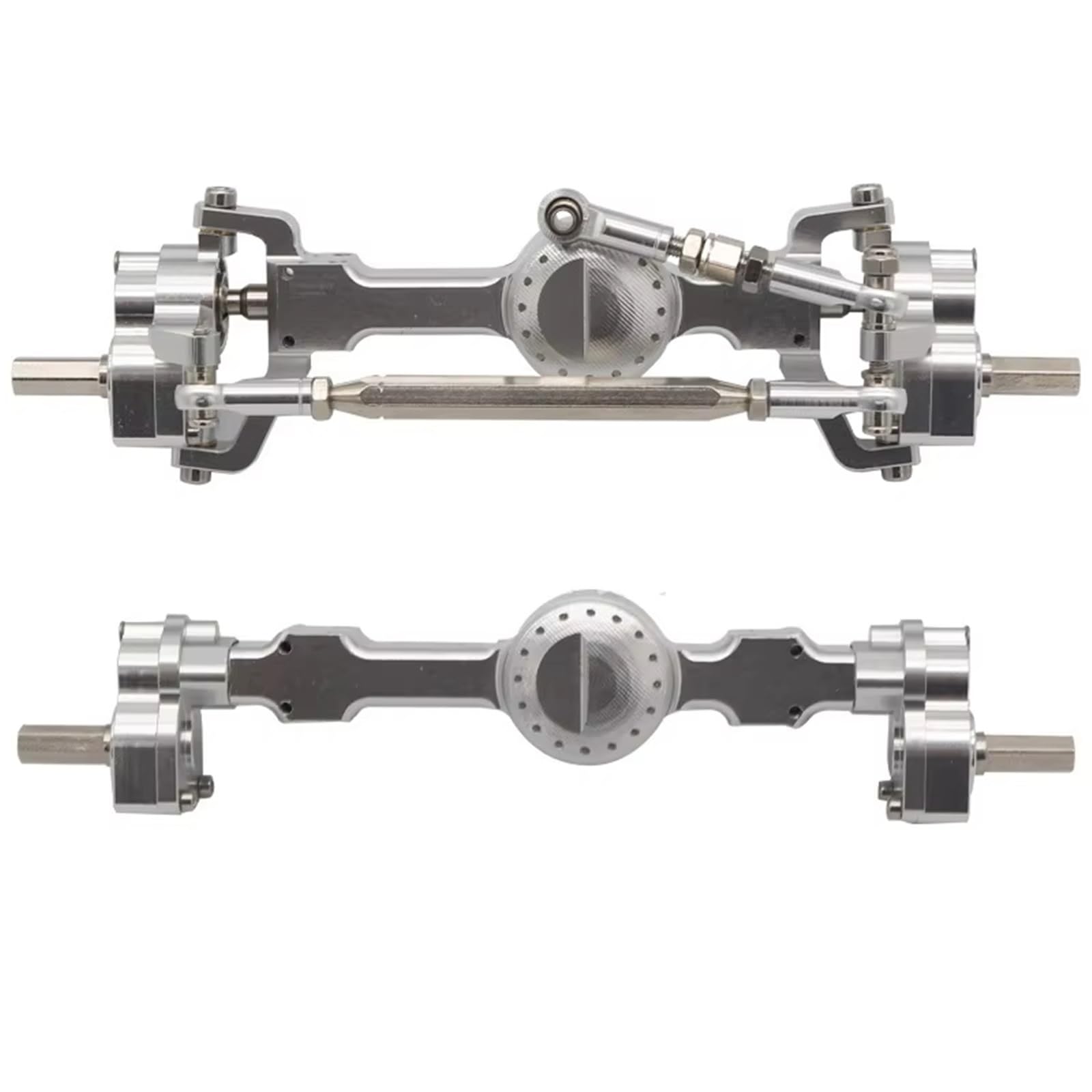 JYYTERD RC Vorder Hinter Achse Kompatibel Mit MN D90 FJ45 MN40 MN45 MN90 MN91 MN96 MN99 Für MN99S Für MN98 RC-Auto-Ersatzteile Metallbrückenbaugruppe Vorder- Und Hinterachse(Silver) von hjuink