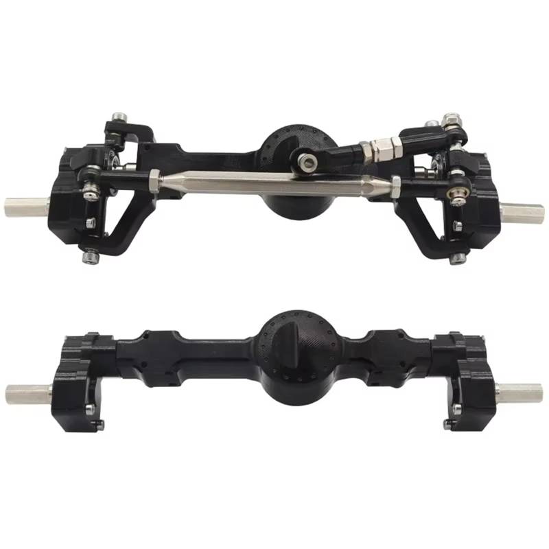 JYYTERD RC Vorder Hinter Achse Kompatibel Mit MN Für MN99S Für MN98 D90 D91 D99 D99S MN90 1/12 RC-Auto-Upgrade-Teile CNC-Vollmetall-Vorder-Hinterportalachse(Black) von hjuink