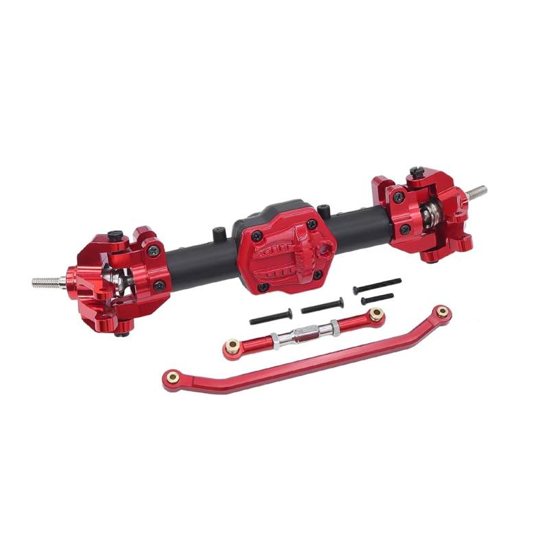JYYTERD RC Vorder Hinter Achse Kompatibel Mit MN128 G500 MN86K MN86KS MN86S 1/12 RC Crawler Car Upgrade Komplettes Vorderes Hinteres Differential Gerade Achse Mit Diff Gear(Black red,Front) von hjuink