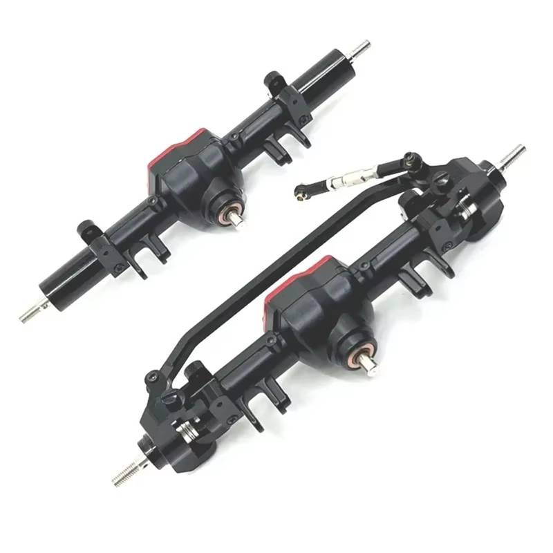 JYYTERD RC Vorder Hinter Achse Kompatibel Mit MN128 MN86 G500 1/12 Fernbedienung Auto Ersatzteile Metall Upgrade Vorder- Und Hinterachse Differential Montage(Black) von hjuink