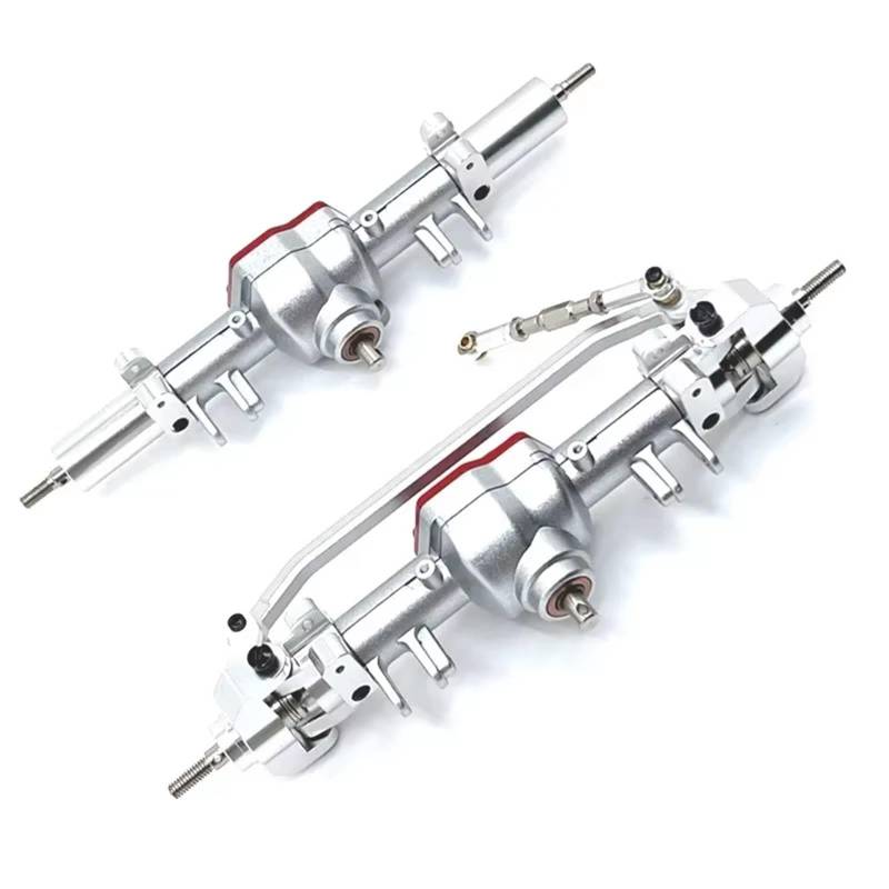 JYYTERD RC Vorder Hinter Achse Kompatibel Mit MN128 MN86 G500 1/12 Fernbedienung Auto Ersatzteile Metall Upgrade Vorder- Und Hinterachse Differential Montage(Silver) von hjuink