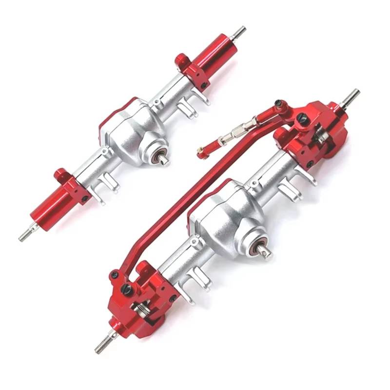 JYYTERD RC Vorder Hinter Achse Kompatibel Mit MN128 MN86 MN86S MN86K MN86KS 1/12 RC Crawler Car Upgrade-Teile Metall Vorder- Und Hinterachsdifferential Komplettset(Silver red,Front and Rear) von hjuink