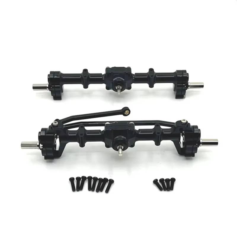 JYYTERD RC Vorder Hinter Achse Kompatibel Mit MN82 LC79 Für MN78 D90 D91 D96 99S 1/12 RC-Auto-Upgrade-Teile, Metall-Vorder- Und Hinterportalachsen-Zubehör(Black) von hjuink