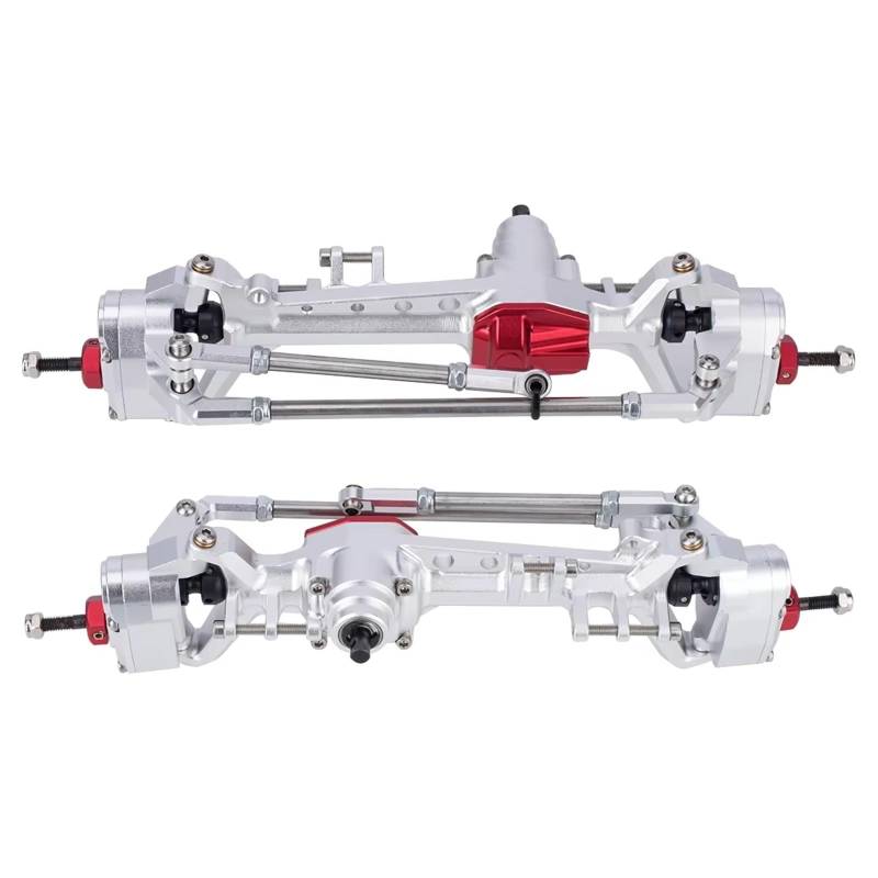 JYYTERD RC Vorder Hinter Achse Kompatibel Mit SCX10 III AR45P 1/10 RC-Auto-Crawler CNC-Aluminiumlegierung Vorne Hinten Portalachse Upgrade-Teile(Silver,Front and Rear) von hjuink