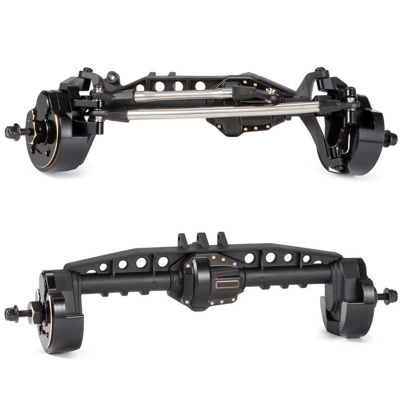 JYYTERD RC Vorder Hinter Achse Kompatibel Mit SCX10 III RC Für Rock Crawler Für LCG Für Chassis Cheater Rigs Komplett Montiert AR45 Portalachse Vorderachse Hinterachse(Front and Rear) von hjuink