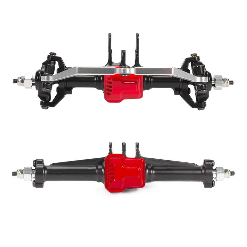 JYYTERD RC Vorder Hinter Achse Kompatibel Mit TRX4M Für Bronco Für Defender K10 1/18 RC Crawler Car Upgrade-Teile Hochleistungs-Aluminiumlegierung Vorder- Und Hinterachsen-Set(Black) von hjuink