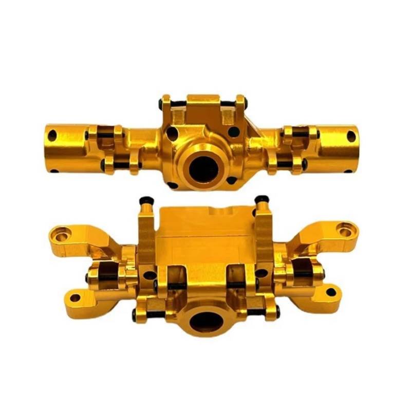 JYYTERD RC Vorder Hinter Achse Kompatibel Mit ZP1001 ZP1002 ZP1003 ZP1004 1/10 RC-Autoteilzubehör, 2 Stück Vorder- Und Hinterachsgehäuse Aus Aluminiumlegierung(Yellow) von hjuink