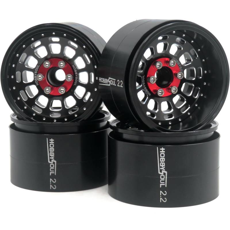 HOBBYSOUL Einstellbare 4 Offsets 2,2 Beadlock Räder Breite 1,57'' (40 mm) Felgen Champagnerblaue Farbe für Gen8 Everest Gen 7 Pro / SCX10 Capra Wraith Ryft / TRX4 AMG 6x6, (4 Stück) von hobbysoul