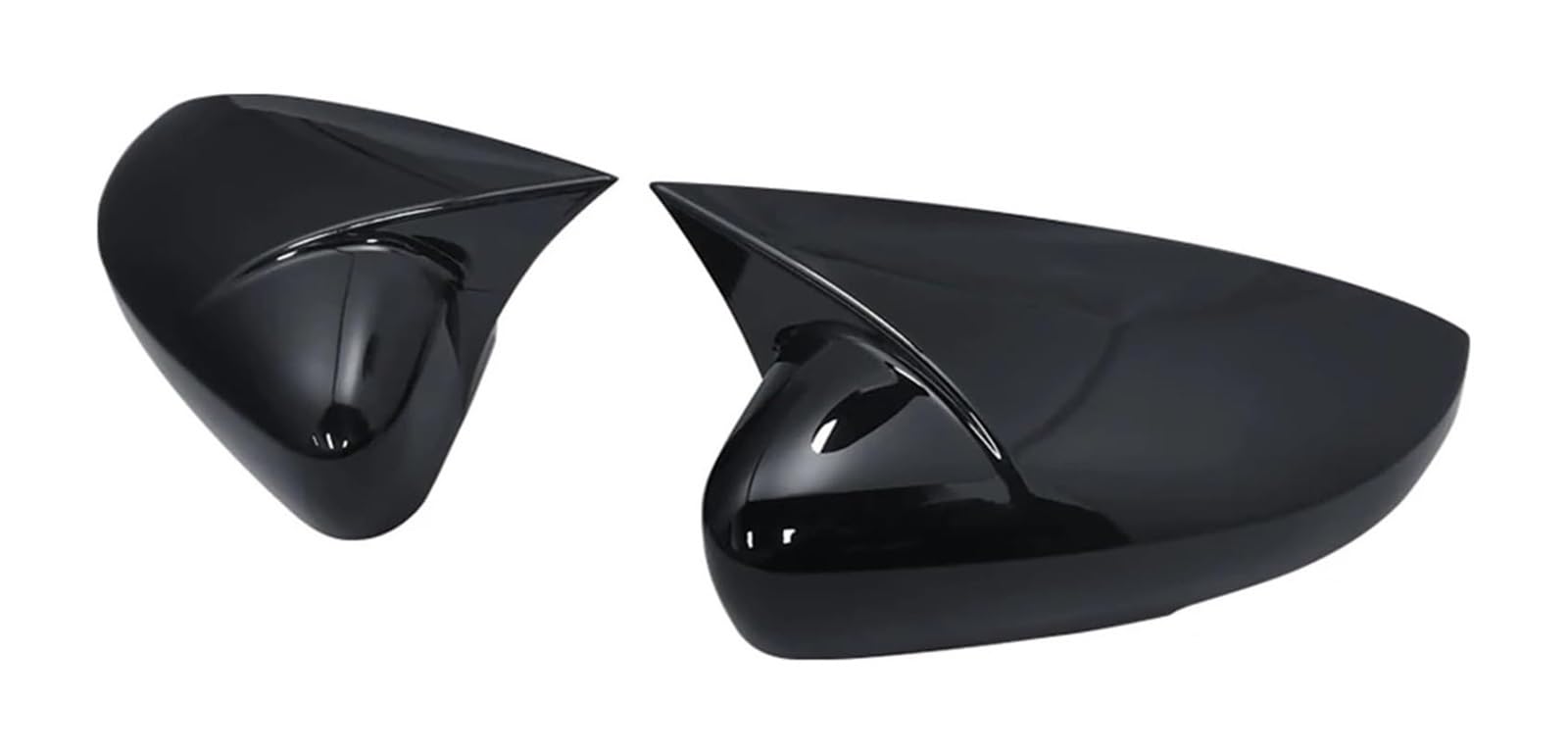 Auto Spiegelgehuse Für Polo MK5 6R 6C 2009-2017 Außenspiegel-Abdeckkappe 2 Stück Seitliche Rückspiegel-Shell-Verkleidung OX-Horn-Stil Außen(Bright black) von holohol