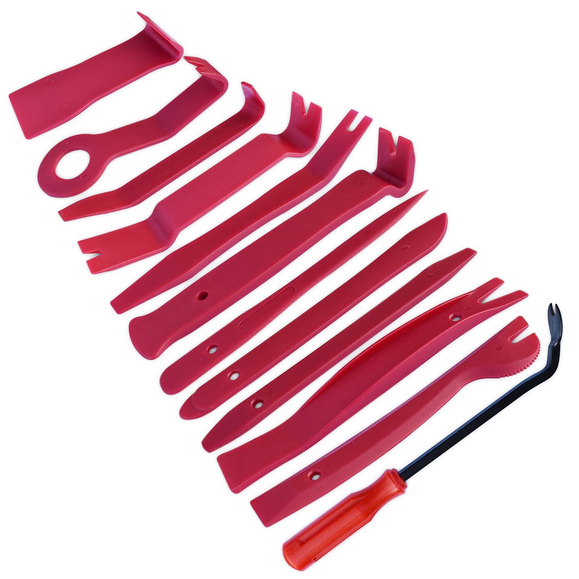 homEdge Auto-Trim-Kit zum Entfernen von 12 Stück, Werkzeug-Kits für Autoradio-Installation, Polster-Entfernungskit Pry Bar Scraper Set-Red von homEdge