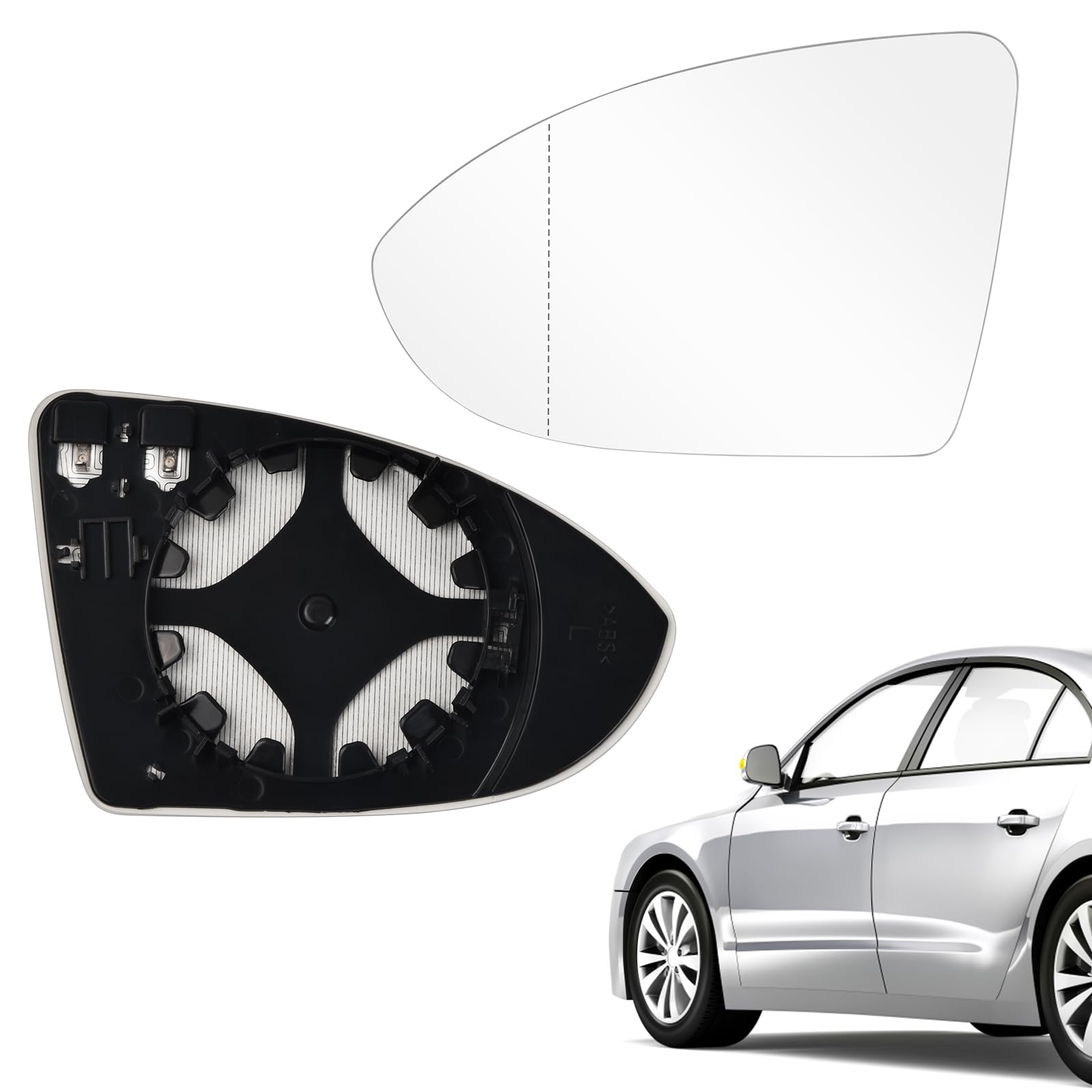 Geeignet für Golf 7 Spiegelglas Links Fahrerseite Beheizbar Asphärisch mit Trägerplatte, Zubehör für VW Golf 7 Geeignet für Golf 7 Spiegelglas Links Fahrerseite Beheizbar Asphärisch mit Trägerplatte, Zubehör für VW Golf 7 von hongmo