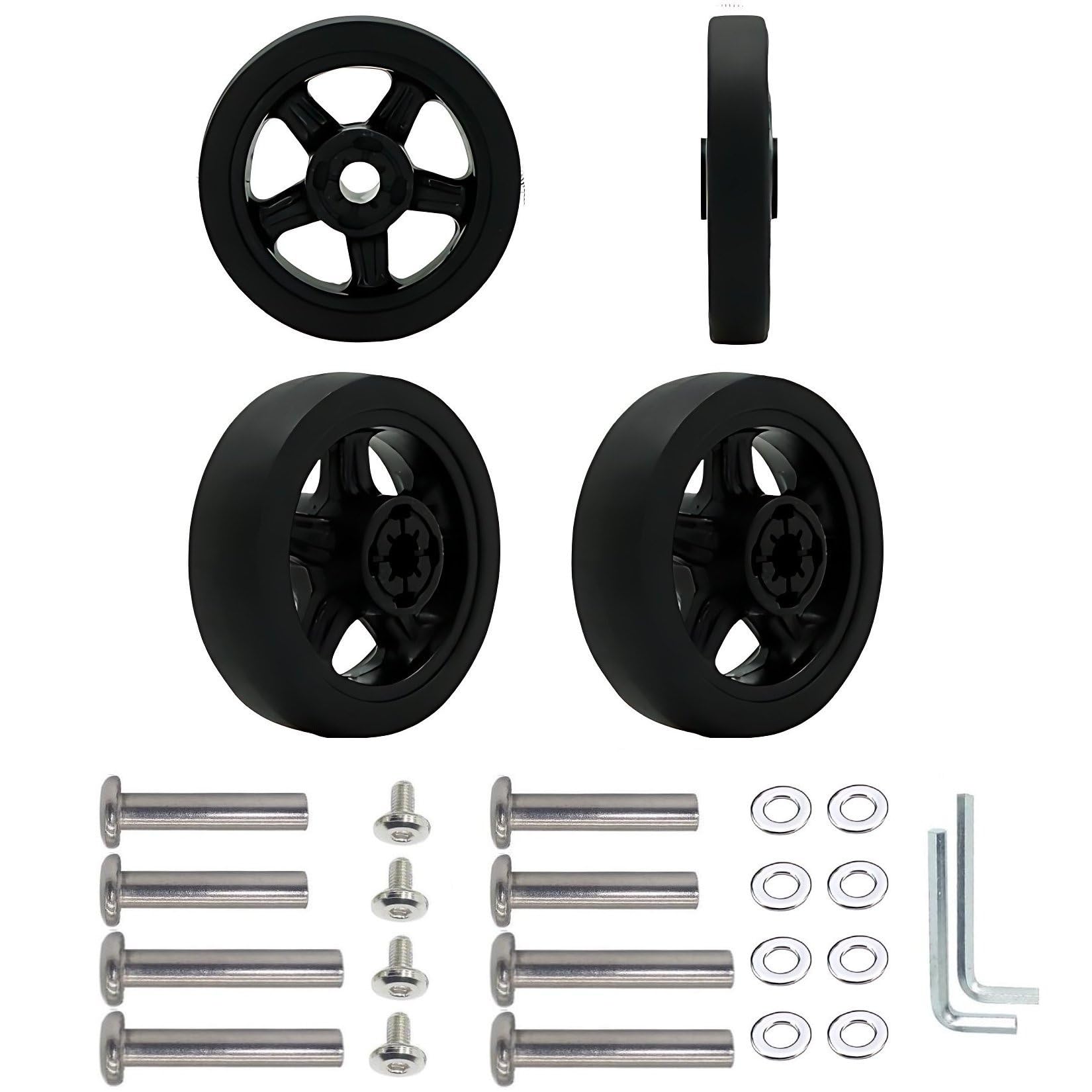 Koffer-Ersatzräder, 50 mm x 21 mm, Gummi-Lenkrollen für Trolley-Rollenlager, Reparatur-Kits, 4 Stück Koffer-Ersatzräder, 50 mm x 21 mm, Gummi-Lenkrollen für Trolley-Rollenlager, Reparatur-Kits, 4 Stück von honselia