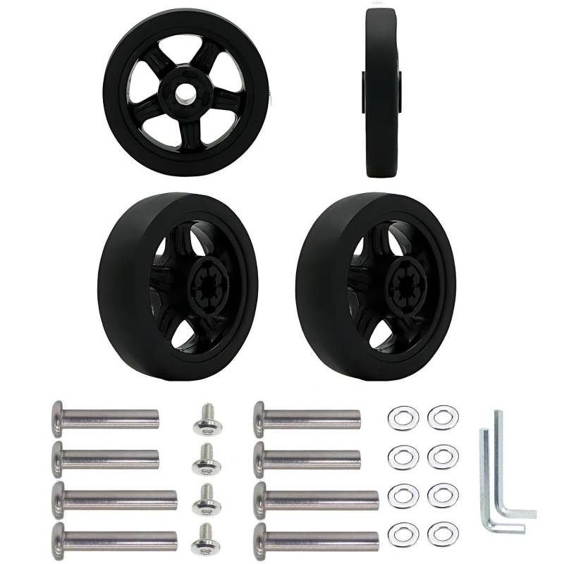 Koffer-Ersatzräder, 50 mm x 21 mm, Gummi-Lenkrollen für Trolley-Rollenlager, Reparatur-Kits, 4 Stück von honselia