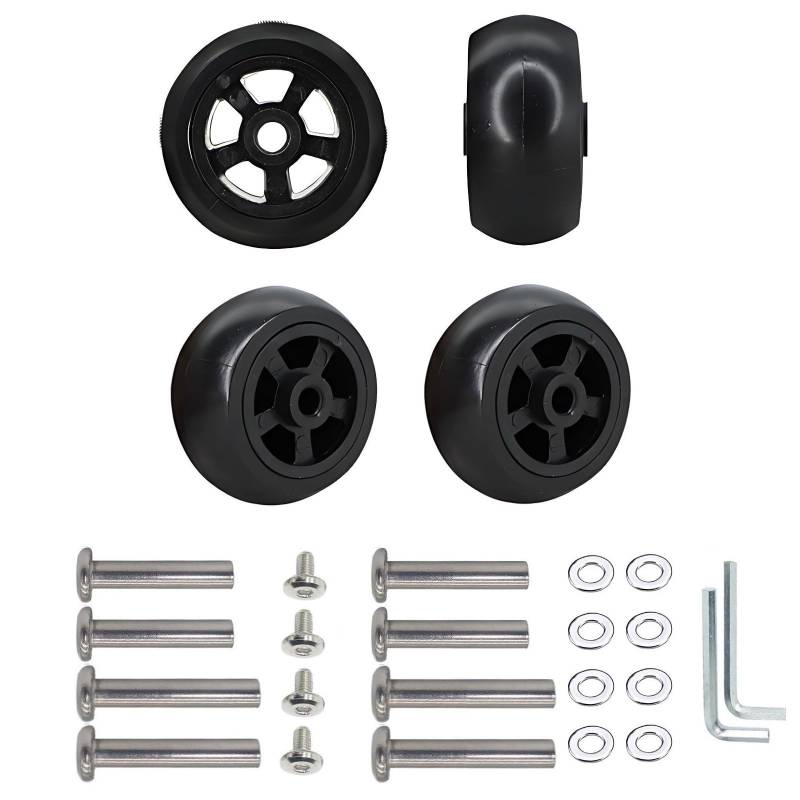 Koffer-Ersatzräder, 52 mm x 28,5 mm, Gummi-Lenkrollen für Trolley-Rollenlager, Reparatur-Kits, 4 Stück von honselia