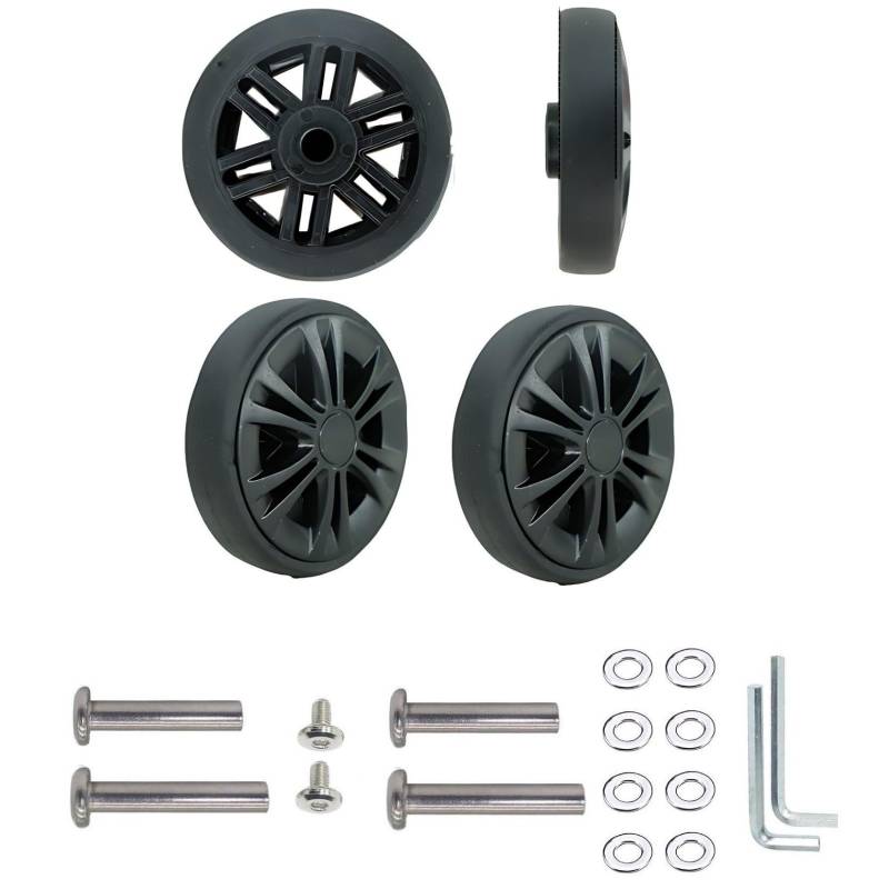 Koffer-Ersatzräder, 53,5 mm x 11,5 mm, Doppel-Räder, Gummi, Lenkrollen für Trolley-Rollenlager, Reparatur-Kits, 4 Stück von honselia