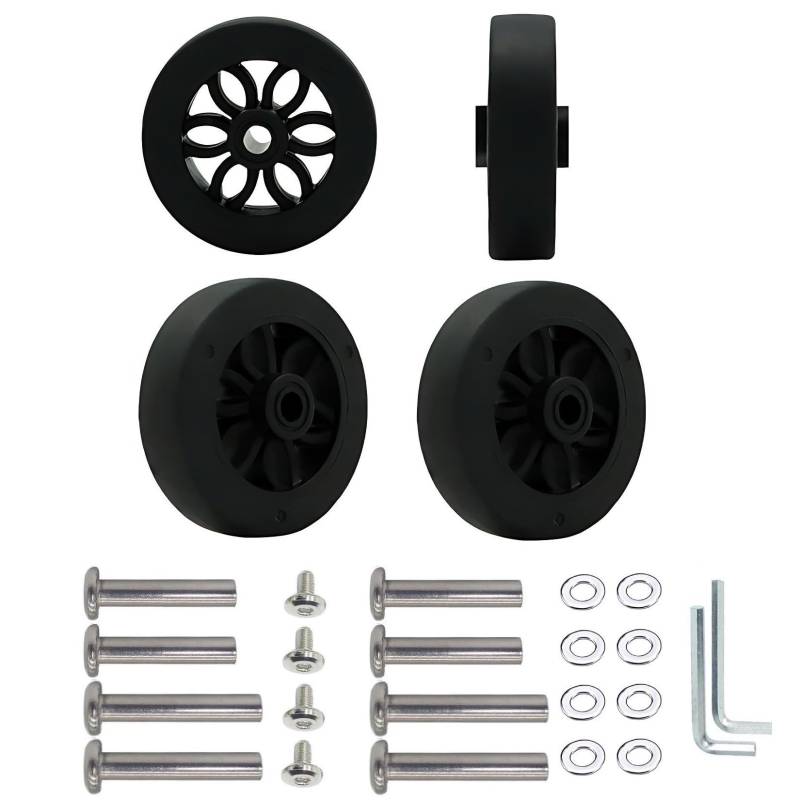 Koffer-Ersatzräder, 53 mm x 22 mm, Gepäckrollen, Gummi, Lenkrollen für Trolley-Rollenlager, Reparatur-Kits, 4 Stück von honselia