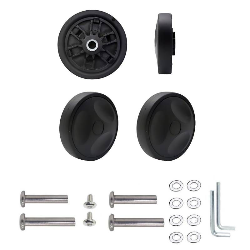 Koffer-Ersatzräder, 54 mm x 12,5 mm, Doppel-Räder, Gummi, Lenkrollen für Trolley-Rollenlager, Reparatur-Kits, 4 Stück von honselia