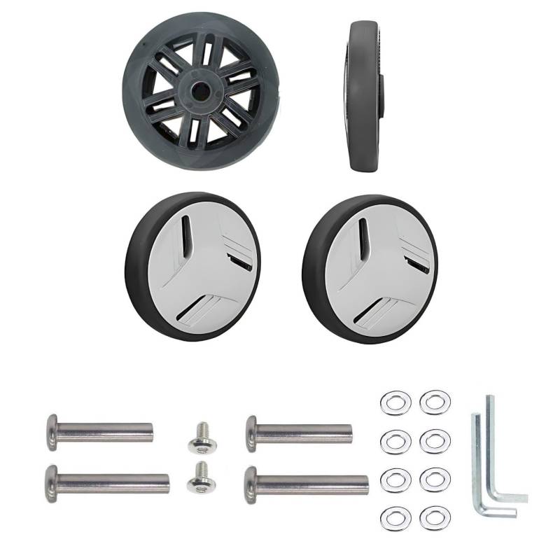 Koffer-Ersatzräder, 54 mm x 12 mm, Doppel-Räder, Gummi, Lenkrollen für Trolley-Rollenlager, Reparatur-Kits, 4 Stück von honselia