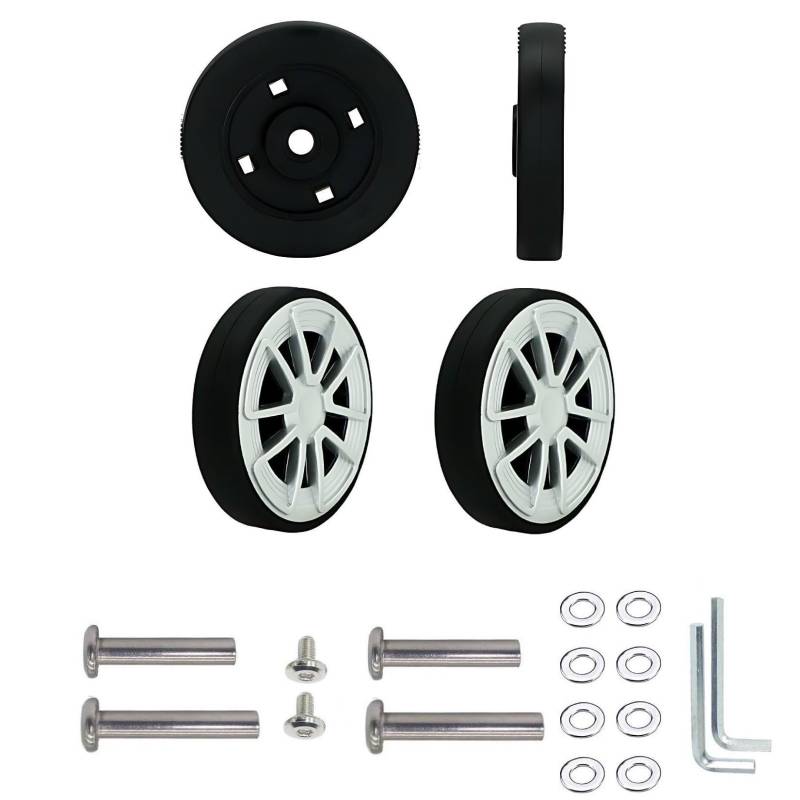 Koffer-Ersatzräder, 55 mm x 12 mm, Doppel-Räder, Gummi, Lenkrollen für Trolley-Rollenlager, Reparatur-Kits, 4 Stück von honselia