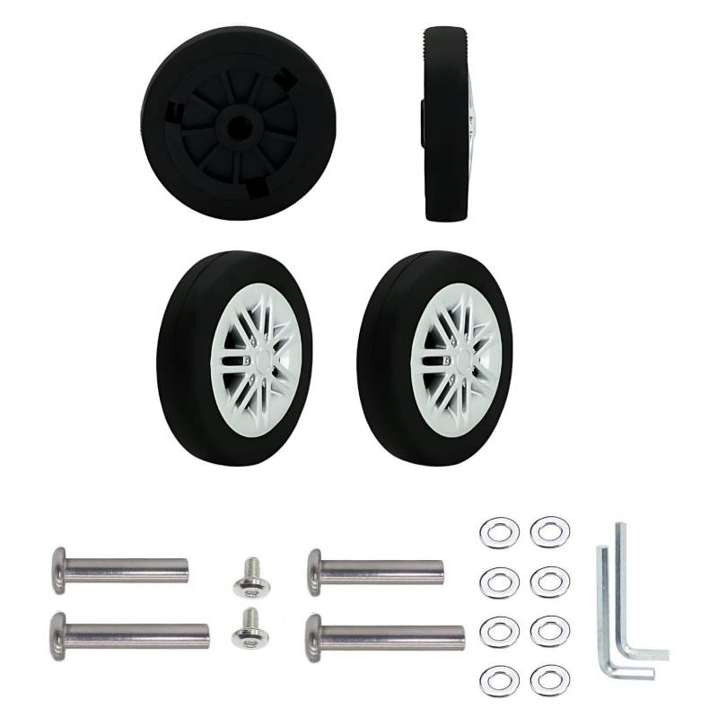 Koffer-Ersatzräder, 56 mm x 12 mm, Doppel-Räder, Gummi, Lenkrollen für Trolley-Rollenlager, Reparatur-Kits, 4 Stück von honselia