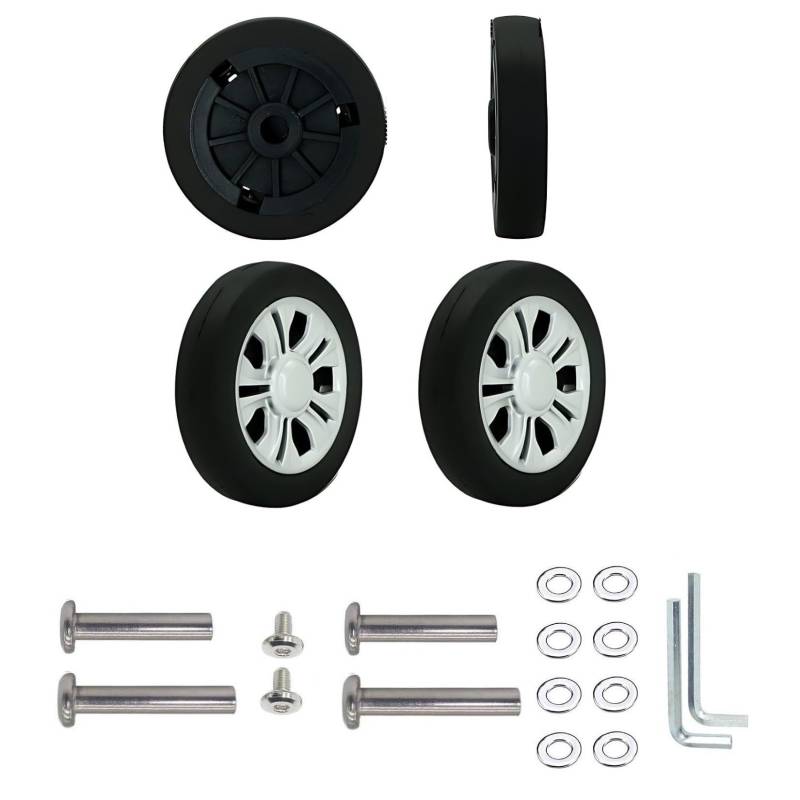 Koffer-Ersatzräder, 56 mm x 12 mm, Doppel-Räder, Gummi, Lenkrollen für Trolley-Rollenlager, Reparatur-Kits, 4 Stück von honselia