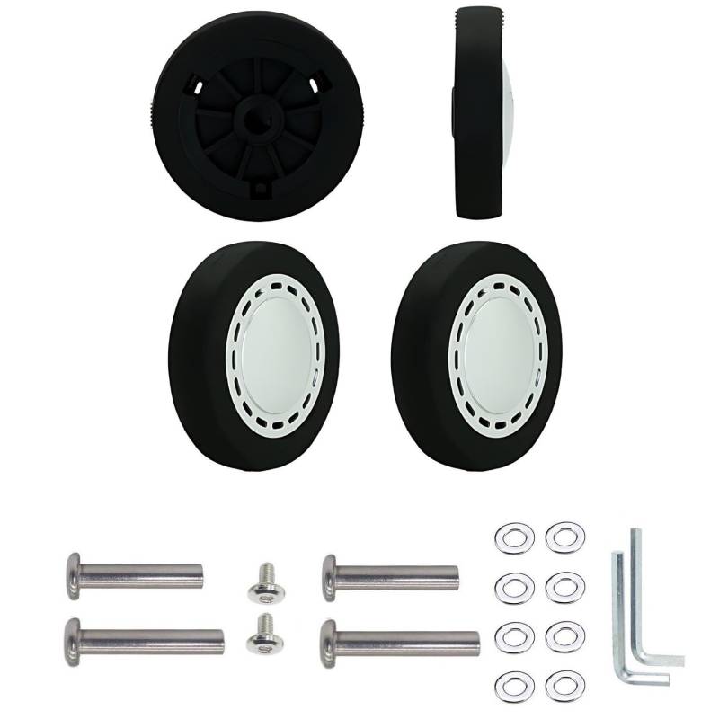Koffer-Ersatzräder, 56 mm x 12 mm, Doppel-Räder, Gummi, Lenkrollen für Trolley-Rollenlager, Reparatur-Kits, 4 Stück von honselia