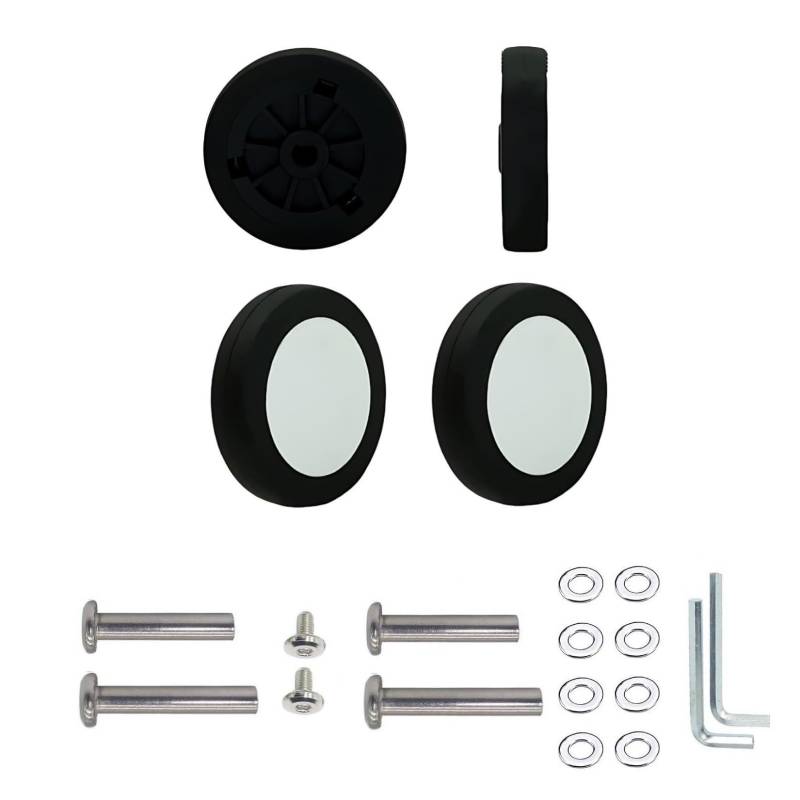 Koffer-Ersatzräder, 56 mm x 12 mm, Doppel-Räder, Gummi, Lenkrollen für Trolley-Rollenlager, Reparatur-Kits, 4 Stück von honselia