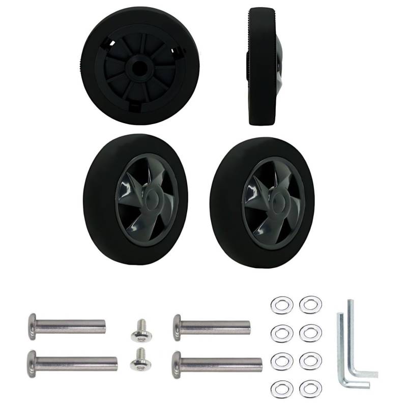 Koffer-Ersatzräder, 56 mm x 12 mm, Doppel-Räder, Gummi, Lenkrollen für Trolley-Rollenlager, Reparatur-Kits, 4 Stück von honselia
