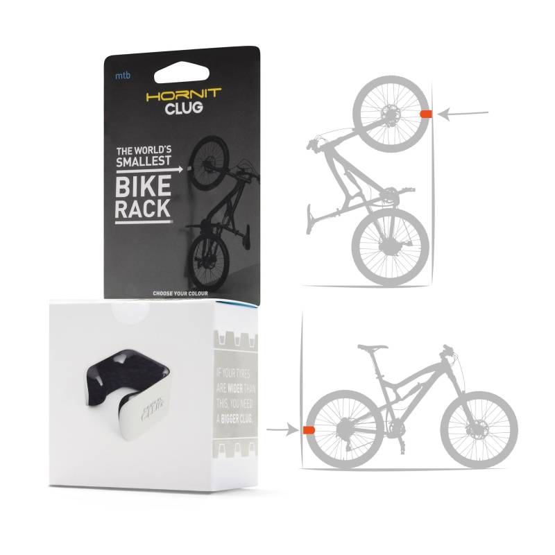Clug Hybrid Fahrradhalterung White-Black Crossrad Trekkingrad Halterung für Reifen von 32 bis 42 mm von hornit