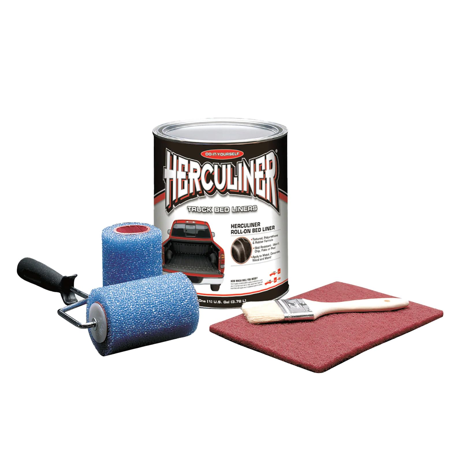 horntools Herculiner 1,8m2 Kit - Unterbodenschutz Schwarz - Strapazierfähige, rutschfeste Schutzfarbe im Set - Auto-Beschichtung - Ladeflächenbeschichtung - Rostschutzmittel von horntools
