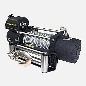 Horntools Seilwinde Alpha, 5,4 Tonnen Quick, Querstreben aus Edelstahl, Seilwinde für Auto, Offroad, Selbstbergung, Anhängerwinde, Bootswinde, Jagdwinde (Stahlseil, 12 Volt) von horntools